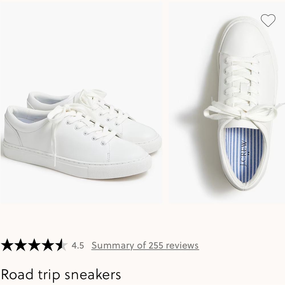 New! J.crew road trip sneakers white lace-up